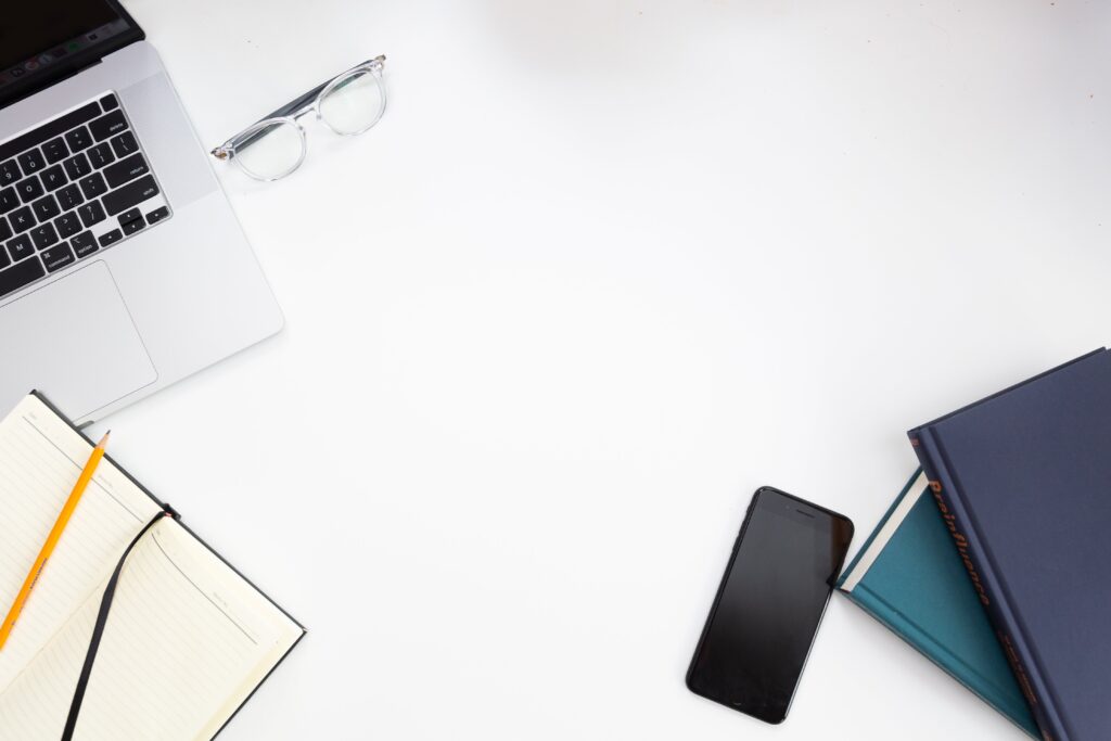 office-work-tools-on-the-white-desk